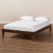 Baxton Studio Lucina Mid-Century Modern Walnut Brown Finished Queen Size Platform Bed Frame - BSOLucina-Walnut-Queen