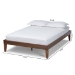 Baxton Studio Lucina Mid-Century Modern Walnut Brown Finished Queen Size Platform Bed Frame - BSOLucina-Walnut-Queen