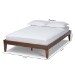 Baxton Studio Lucina Mid-Century Modern Walnut Brown Finished Queen Size Platform Bed Frame - BSOLucina-Walnut-Queen