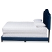 Baxton Studio Samantha Modern and Contemporary Navy Blue Velvet Fabric Upholstered Queen Size Button Tufted Bed - BSOSamantha-Navy Blue-Queen