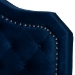 Baxton Studio Samantha Modern and Contemporary Navy Blue Velvet Fabric Upholstered Queen Size Button Tufted Bed - BSOSamantha-Navy Blue-Queen