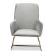 Baxton Studio Sennet Glam and Luxe Grey Velvet Fabric Upholstered Gold Finished Armchair - BSOSF1802-Grey Velvet/Gold-CC