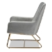 Baxton Studio Sennet Glam and Luxe Grey Velvet Fabric Upholstered Gold Finished Armchair - BSOSF1802-Grey Velvet/Gold-CC