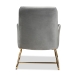 Baxton Studio Sennet Glam and Luxe Grey Velvet Fabric Upholstered Gold Finished Armchair - BSOSF1802-Grey Velvet/Gold-CC