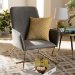 Baxton Studio Sennet Glam and Luxe Grey Velvet Fabric Upholstered Gold Finished Armchair - BSOSF1802-Grey Velvet/Gold-CC