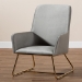 Baxton Studio Sennet Glam and Luxe Grey Velvet Fabric Upholstered Gold Finished Armchair - BSOSF1802-Grey Velvet/Gold-CC