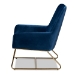 Baxton Studio Sennet Glam and Luxe Navy Blue Velvet Fabric Upholstered Gold Finished Armchair - BSOSF1802-Navy Blue Velvet/Gold-CC