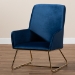 Baxton Studio Sennet Glam and Luxe Navy Blue Velvet Fabric Upholstered Gold Finished Armchair - BSOSF1802-Navy Blue Velvet/Gold-CC