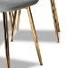 Baxton Studio Elyse Glam and Luxe Grey Velvet Fabric Upholstered Gold Finished 4-Piece Metal Dining Chair Set - BSODC150-Grey Velvet/Gold-DC