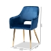 Baxton Studio Germaine Glam and Luxe Navy Blue Velvet Fabric Upholstered Gold Finished 2-Piece Metal Dining Chair Set - BSODC144-Navy Blue Velvet/Gold-DC