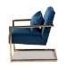 Baxton Studio Mira Glam and Luxe Navy Blue Velvet Fabric Upholstered Gold Finished Metal Lounge Chair - BSOTSF-60458-Navy Velvet/Gold-CC
