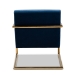 Baxton Studio Mira Glam and Luxe Navy Blue Velvet Fabric Upholstered Gold Finished Metal Lounge Chair - BSOTSF-60458-Navy Velvet/Gold-CC