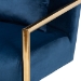 Baxton Studio Mira Glam and Luxe Navy Blue Velvet Fabric Upholstered Gold Finished Metal Lounge Chair - BSOTSF-60458-Navy Velvet/Gold-CC