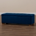 Baxton Studio Roanoke Modern and Contemporary Navy Blue Velvet Fabric Upholstered Grid-Tufted Storage Ottoman Bench - BSOBBT3101-Navy Velvet/Walnut-Otto
