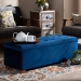 Baxton Studio Roanoke Modern and Contemporary Navy Blue Velvet Fabric Upholstered Grid-Tufted Storage Ottoman Bench - BSOBBT3101-Navy Velvet/Walnut-Otto