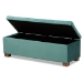 Baxton Studio Roanoke Modern and Contemporary Teal Blue Velvet Fabric Upholstered Grid-Tufted Storage Ottoman Bench - BSOBBT3101-Teal Velvet/Walnut-Otto