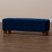 Baxton Studio Hannah Modern and Contemporary Navy Blue Velvet Fabric Upholstered Button-Tufted Storage Ottoman Bench - BSOBBT3136-Navy Velvet/Walnut-Otto