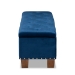 Baxton Studio Hannah Modern and Contemporary Navy Blue Velvet Fabric Upholstered Button-Tufted Storage Ottoman Bench - BSOBBT3136-Navy Velvet/Walnut-Otto