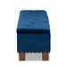 Baxton Studio Hannah Modern and Contemporary Navy Blue Velvet Fabric Upholstered Button-Tufted Storage Ottoman Bench - BSOBBT3136-Navy Velvet/Walnut-Otto