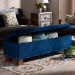 Baxton Studio Hannah Modern and Contemporary Navy Blue Velvet Fabric Upholstered Button-Tufted Storage Ottoman Bench - BSOBBT3136-Navy Velvet/Walnut-Otto
