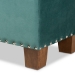 Baxton Studio Hannah Modern and Contemporary Teal Blue Velvet Fabric Upholstered Button-Tufted Storage Ottoman Bench - BSOBBT3136-Teal Velvet/Walnut-Otto