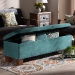 Baxton Studio Hannah Modern and Contemporary Teal Blue Velvet Fabric Upholstered Button-Tufted Storage Ottoman Bench - BSOBBT3136-Teal Velvet/Walnut-Otto