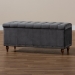 Baxton Studio Kaylee Modern and Contemporary Grey Velvet Fabric Upholstered Button-Tufted Storage Ottoman Bench - BSOBBT3137-Grey Velvet/Walnut-Otto