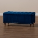 Baxton Studio Kaylee Modern and Contemporary Navy Blue Velvet Fabric Upholstered Button-Tufted Storage Ottoman Bench - BSOBBT3137-Navy Velvet/Walnut-Otto