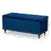 Baxton Studio Kaylee Modern and Contemporary Navy Blue Velvet Fabric Upholstered Button-Tufted Storage Ottoman Bench - BSOBBT3137-Navy Velvet/Walnut-Otto