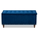 Baxton Studio Kaylee Modern and Contemporary Navy Blue Velvet Fabric Upholstered Button-Tufted Storage Ottoman Bench - BSOBBT3137-Navy Velvet/Walnut-Otto
