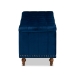 Baxton Studio Kaylee Modern and Contemporary Navy Blue Velvet Fabric Upholstered Button-Tufted Storage Ottoman Bench - BSOBBT3137-Navy Velvet/Walnut-Otto
