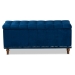 Baxton Studio Kaylee Modern and Contemporary Navy Blue Velvet Fabric Upholstered Button-Tufted Storage Ottoman Bench - BSOBBT3137-Navy Velvet/Walnut-Otto