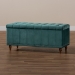 Baxton Studio Kaylee Modern and Contemporary Teal Blue Velvet Fabric Upholstered Button-Tufted Storage Ottoman Bench - BSOBBT3137-Teal Velvet/Walnut-Otto