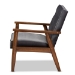 Baxton Studio Sorrento Mid-century Modern Grey Velvet Fabric Upholstered Walnut Finished Wooden Lounge Chair - BSOBBT8013-Grey Velvet/Walnut-CC