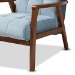 Baxton Studio Asta Mid-Century Modern Light Blue Velvet Fabric Upholstered Walnut Finished Wood Armchair - BSOTOGO-Light Blue Velvet/Walnut-CC