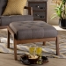 Baxton Studio Naeva Mid-Century Modern Grey Fabric Upholstered Walnut Finished Wood Footstool - BSOBBT8040-Grey/Walnut-Footstool