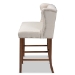 Baxton Studio Alira Modern and Contemporary Beige Fabric Upholstered Walnut Finished Wood Button Tufted Bar Stool Bench - BSOBBT5349-Beige/Walnut-Bench