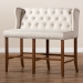Baxton Studio Alira Modern and Contemporary Beige Fabric Upholstered Walnut Finished Wood Button Tufted Bar Stool Bench - BSOBBT5349-Beige/Walnut-Bench