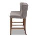 Baxton Studio Alira Modern and Contemporary Grey Fabric Upholstered Walnut Finished Wood Button Tufted Bar Stool Bench - BSOBBT5349-Grey/Walnut-Bench