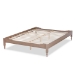 Baxton Studio Laure French Bohemian Antique Oak Finished Wood Full Size Platform Bed Frame - BSOMG0011-Antique Oak-Full