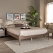 Baxton Studio Laure French Bohemian Antique Oak Finished Wood Full Size Platform Bed Frame - BSOMG0011-Antique Oak-Full