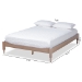 Baxton Studio Laure French Bohemian Antique Oak Finished Wood Full Size Platform Bed Frame - BSOMG0011-Antique Oak-Full