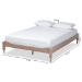 Baxton Studio Laure French Bohemian Antique Oak Finished Wood Full Size Platform Bed Frame - BSOMG0011-Antique Oak-Full