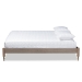 Baxton Studio Laure French Bohemian Weathered Grey Oak Finished Wood Queen Size Platform Bed Frame - BSOMG0011-Weather Grey-Queen
