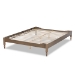 Baxton Studio Laure French Bohemian Weathered Grey Oak Finished Wood Queen Size Platform Bed Frame - BSOMG0011-Weather Grey-Queen