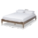 Baxton Studio Laure French Bohemian Weathered Grey Oak Finished Wood Queen Size Platform Bed Frame - BSOMG0011-Weather Grey-Queen
