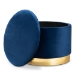 Baxton Studio Marisa Glam and Luxe Navy Blue Velvet Fabric Upholstered Gold Finished Storage Ottoman - BSOJY19A221-Navy/Gold-Otto