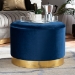Baxton Studio Marisa Glam and Luxe Navy Blue Velvet Fabric Upholstered Gold Finished Storage Ottoman - BSOJY19A221-Navy/Gold-Otto