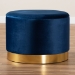 Baxton Studio Marisa Glam and Luxe Navy Blue Velvet Fabric Upholstered Gold Finished Storage Ottoman - BSOJY19A221-Navy/Gold-Otto