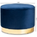 Baxton Studio Marisa Glam and Luxe Navy Blue Velvet Fabric Upholstered Gold Finished Storage Ottoman - BSOJY19A221-Navy/Gold-Otto